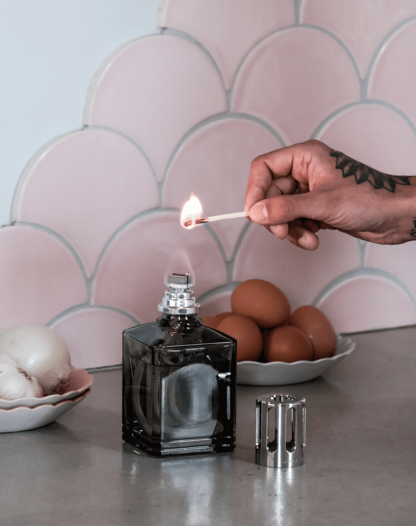 Grey Square Lamp Berger